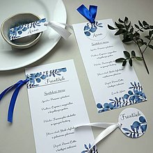Úložné priestory & Organizácia - Vetvičky modré - tlačoviny na svadobný stôl - 15556187_