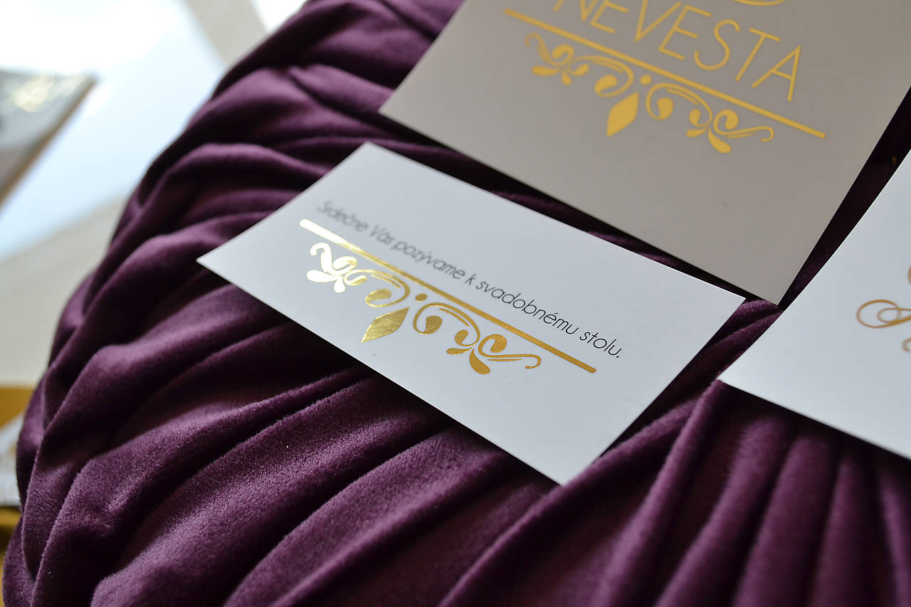 Svadobné oznámenie transparentné zlátené (pozvánka)