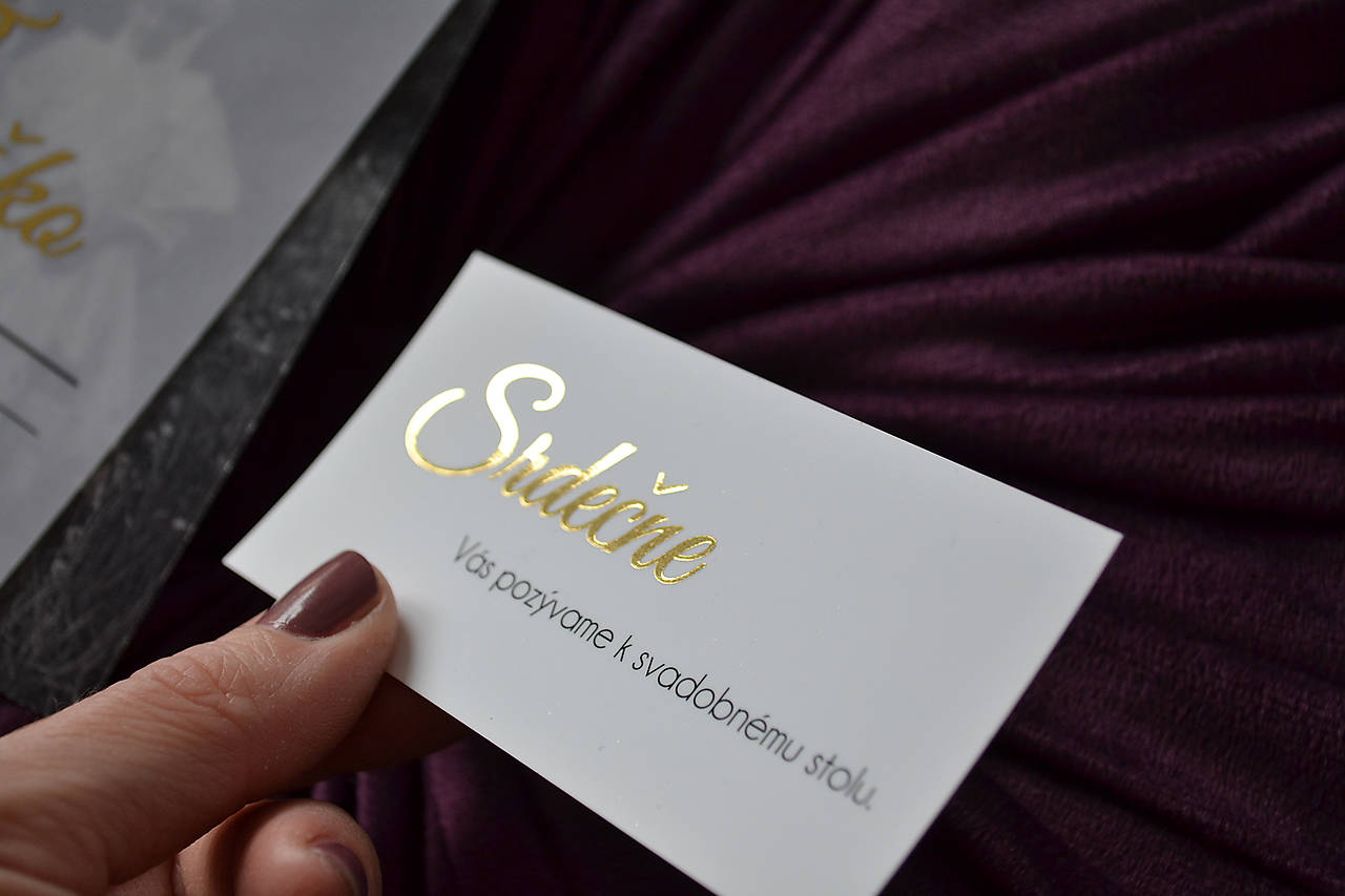 Svadobné oznámenie transparentné zlátené (pozvánka)