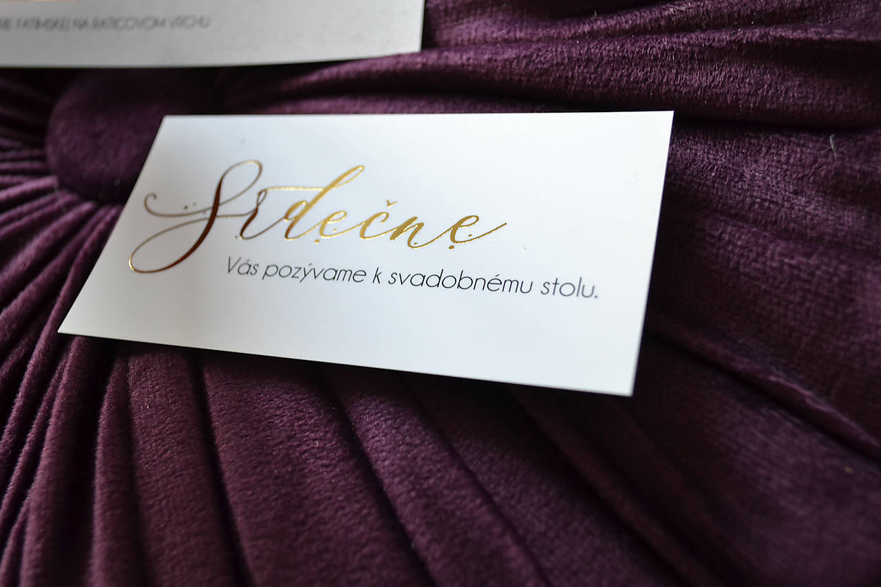 Svadobné oznámenie zlátené so strapcom (pozvánka)