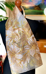 Šatky - Hodvábne ľalie + darčekové balenie ... - 15557744_