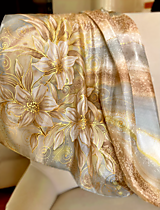 Šatky - Hodvábne ľalie + darčekové balenie ... - 15557749_