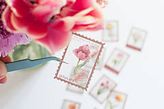 Papier - Botanické poštovné známky - nálepky tulipány - 15557893_