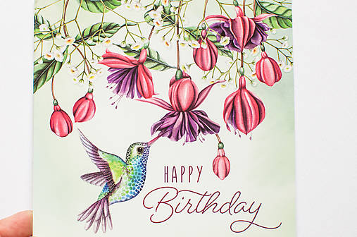 Papiernictvo - Pohľadnica - "Happy Birthday Fuchsia" - 15559216_