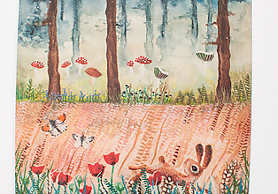 Papier - Pohľadnica "Z čarovného lesa" - 15559292_