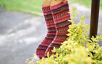 Ponožky, pančuchy, obuv - S pravej ponožkovej - červeno ružová (v. 38-39) - 15558809_