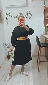 Šaty - MAXI Ľanové šaty - BLACK - 15559452_