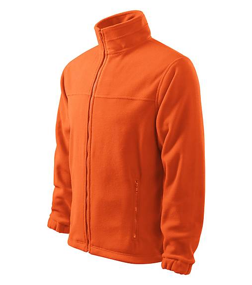 Polotovary - Pánska fleecová mikina JACKET oranžová 11 - 15558256_