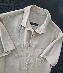 Pánske oblečenie - Ľanová košeľa - predpraný ľan (150g) - 15558641_
