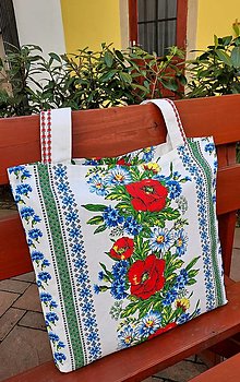 Veľké tašky - Nákupná taška ,,maky a lúčne kvety" - 15559598_