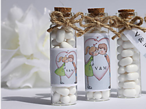Prázdne fľaštičky na Tic tac pre svadobčanov s vlastným obrázkom podľa Vášho želania