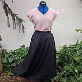 Sukne - Ľanová sukňa s mriežkovanou aplikáciou (rôzne farby) - 15559905_