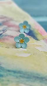 Náušnice - Modré kvety - 15561753_