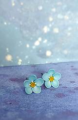 Náušnice - Modré kvety - 15561755_