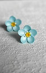 Náušnice - Modré kvety - 15561759_