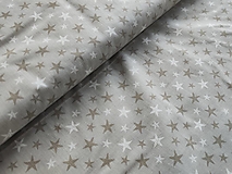 Textil - VLNIENKA DEKA a PRIKRÝVKA 100 % merino top super francúzsky dizajn Hviezdičky béžové na šedo pieskovej - 15564427_