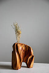 Dekorácie - Drevená váza vlnitá - 15563838_