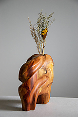 Dekorácie - Drevená váza vlnitá - 15563841_