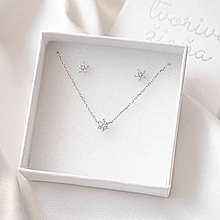 Sady šperkov - Strieborný set jedinečná so zirkónmi – náhrdelník, náušnice - 15562441_