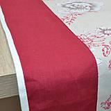 Úžitkový textil - CARMEN - ľanový obrus - vínový behúň na stôl - 15561946_