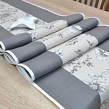 Úžitkový textil - CARMEN - ľanový obrus - sivý behúň na stôl - 15563079_