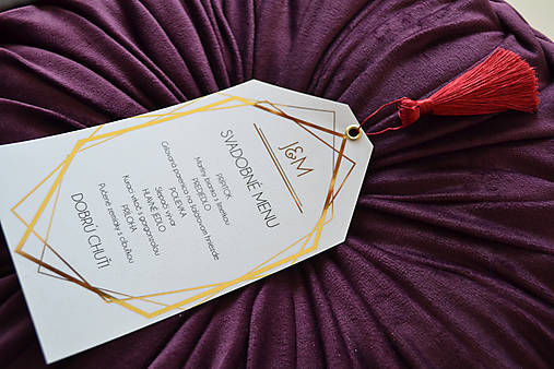 Svadobné oznámenie zlátené 2 (svadobné menu)