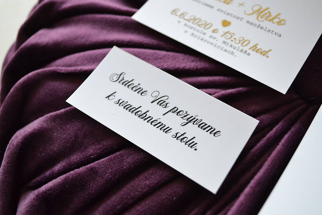 Svadobné oznámenie zlátené kalendár s nitom (pozvánka)