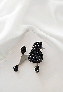 Brošne - Brošňa "Poodle" Black - 15563604_
