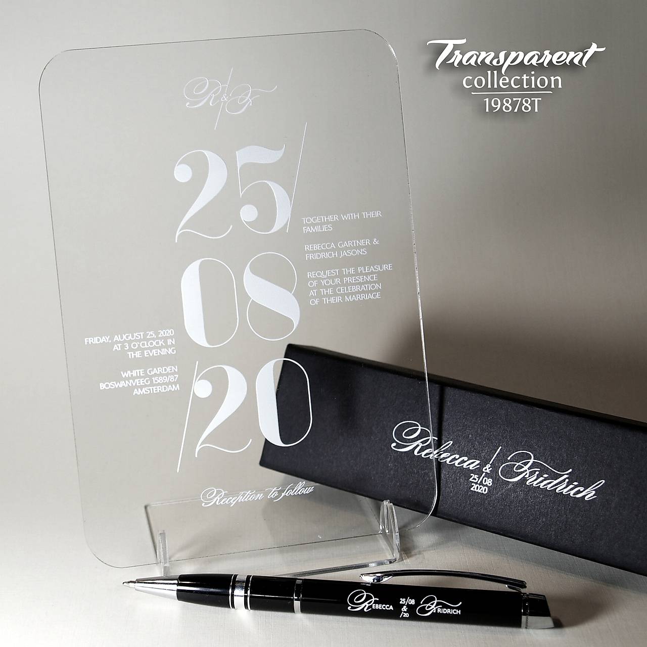 Transparentné svadobné oznámenie 19878T