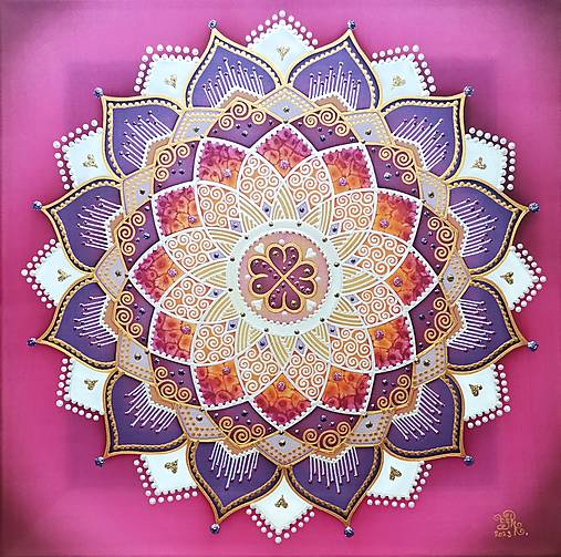 Obrazy - Mandala šťastného života, lásky a uznania - 15565431_