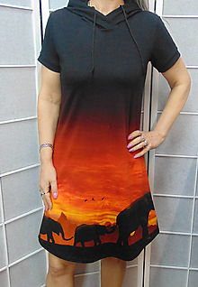 Šaty - Šaty s kapucí - safari S - XXXL - 15567183_
