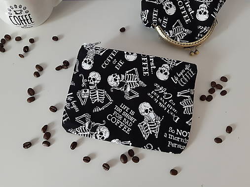 Taštičky - Taštička na mobil - Death before decaf (21x15) - 15566592_
