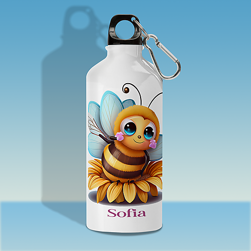 Nádoby - VČIELKA  fľaša s ľubovoľným menom pre deti - 15565426_