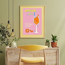 Obrazy - Aperol retro farebný minimalistický print (plagát) (Aperol Spritz Soft plagát A3 vytlačený) - 15566246_