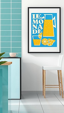 Obrazy - Lemonade minimalistický farebný retro print (plagát) (PDF Lemonade Paper Grain plagát) - 15566412_