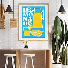 Obrazy - Lemonade minimalistický farebný retro print (plagát) (Lemonade Soft plagát A4 vytlačený) - 15566432_