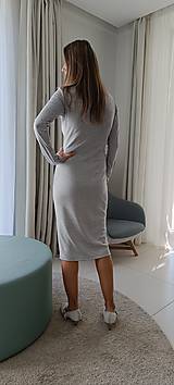 Šaty - Šaty svetlo šedé s nízkym rolákom - 15569539_