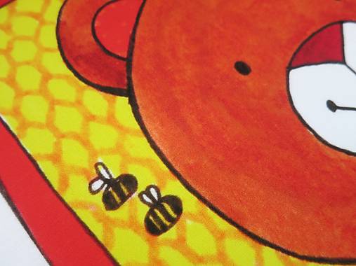 Bavlnený panel UŠI SI SÁM - Zvieratko z lesa (Macko verzia s včielkami)