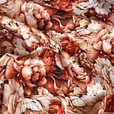 Textil - červené pivónie, 100 % bavlnený satén EÚ, šírka 160 cm - 15568017_