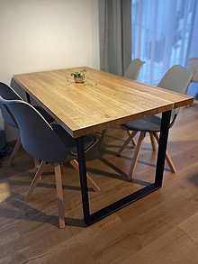 Nábytok - Dubový stôl masív s rozšírením 1800x800x40 (Konštrukcia s masívnou doskou) - 15569653_