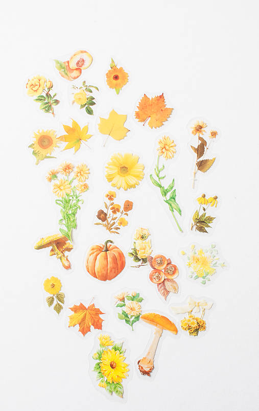 Papier - Transparentný set nálepiek "Yellow/Orange" - 15568278_