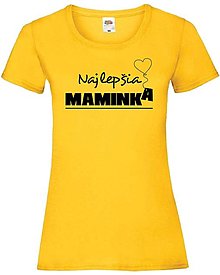 Topy, tričká, tielka - Najlepšia maminka (XS - Žltá) - 15569385_