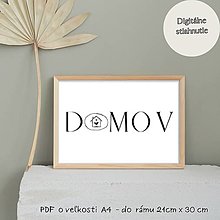 Dekorácie - PDF plagát A4 DOMOV na stiahnutie - 15568098_