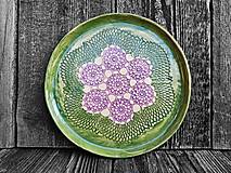 Nádoby - Tanier Kvety fialové 25cm - 15571629_