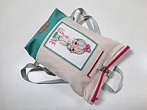 Batohy - Rolovací ruksak mentolový Dievčatko LOVE - 15571829_