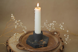 Svietidlá a sviečky - Minimalistický svietnik (čierny) - 15570772_