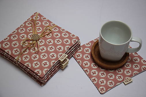 Úžitkový textil - Podšálky starorůžové - 15570982_