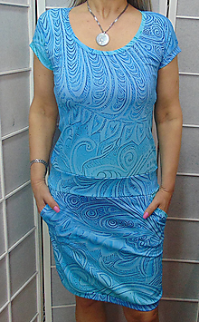 Šaty - Šaty modré paisley XS - XXXL - 15572919_