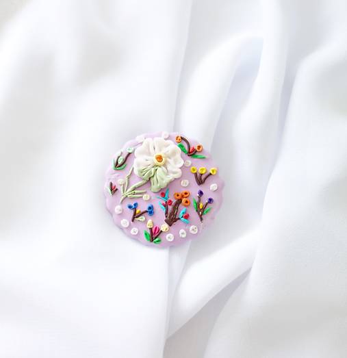 Brošne - Brošňa FIALOVÁ ZÁHRADA - 15570916_