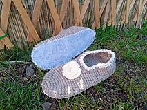Ponožky, pančuchy, obuv - Hnedé papuče s filcovou podrážkou č.40-41 - 15571044_